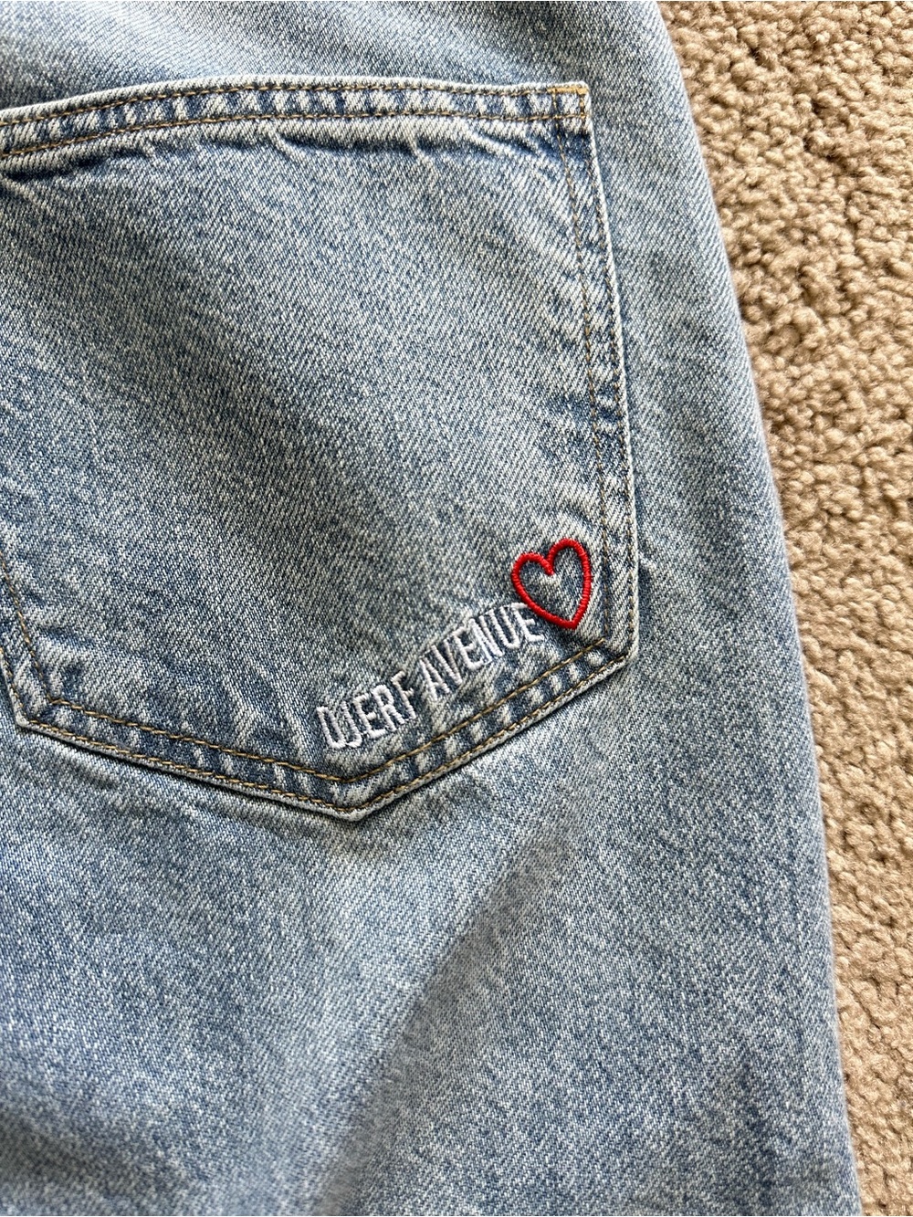 Djerf Avenue Light Blue Straight Leg Jeans - Picture 7 of 9